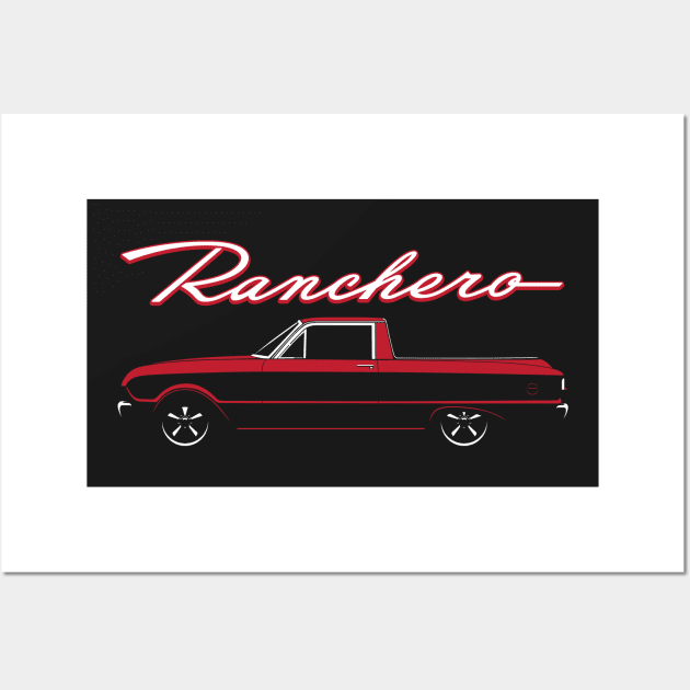 Red 60-63 Ranchero Wall Art by BriteDesign